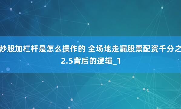 炒股加杠杆是怎么操作的 全场地走漏股票配资千分之2.5背后的逻辑_1